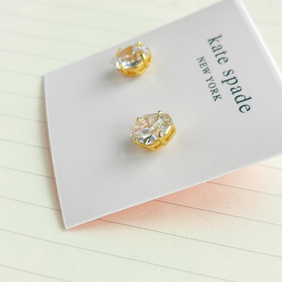 Treasure Trove Gold Clear Stud Earrings - Kate Spade - Picture 2 of 3